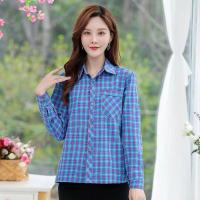 ราคา สินค้าพร้อมส่ง เสื้อเชิ้ตผู้หญิงลายสก๊อต แขนยาวแฟชั่น ระบายอากาศสบาย (21576127566)