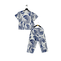 ราคา ชุดเซ็ทคอกลมกางเกงขายาว เสื้อแขนสั้น กางเกงขายาวเอวยางยืด (21885805186)