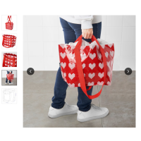 ราคา ikea ถุง อิเกีย เล็ก ขนาดS สีแดง หัวใจ TOSSDAN ทอสส์ดาน กระเป๋าช้อปปิ้ง (21773371908)