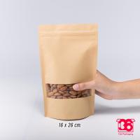 ราคา ถุงซิปล็อค กระดาษคราฟท์หน้าต่างใสก้นตั้งได้ดี 50ใบ (9045073787)