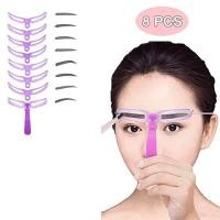 ราคา 8 In1 Reusable Eyebrow Shaping Template Helper Eyebrow Stencils Kit Grooming Card Eyebrow Defining Makeup Tools (16839132078)