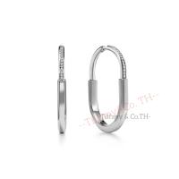 ราคา Tiffany Co Tiffany Yellow Rose White 18k Gold ต่างหู Diamond Lock ขนาดใหญ่พิเศษต่างหูออกแบบแบรนด์หรู (21576153101)