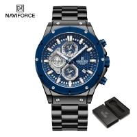 ราคา NAVIFORCE Stainless Steel Men Watch Original Casual Watch Fashion Waterproof Double Calendar Luminous Display Black Gold Watches (21576064696)