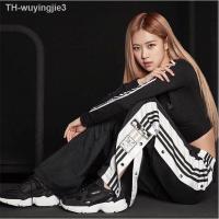 ราคา กางเกง Adidas women sport pants blackpink jennie rose กางเกงเอวสูงขายาวผู้หญิงแฟชั่น กางเกงขากว้างเอวยางยืด กางเกงขากระบอก กางเกงทรงหลวมลำลองเกาหลี สีดำ gift (10931326516)