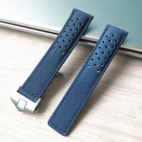 ราคา สายนาฬิกาหนังลูกวัวแท้20มม สายรัดข้อมือพอดีสำหรับ Tag Heuer AquaracerCarrera สายนาฬิกาโมนาโกสายรัดข้อมือ AQUARACER (10537503901)