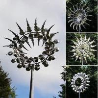 ราคา Fairy Wind Spinner Kinetic Sculpture Windmill 3D Wind Powered Kinetic Sculpture Lawn Metal Wind Solar Spinners (20532297489)