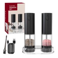 ราคา Electric Salt And Pepper Grinder Automatic Salt Pepper Grinder Adjustable Coarseness Spice Mill With LED Light Kitchen Tool Gift (21836748517)