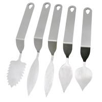 ราคา 5Pcs Chocolate Cake Decorating Spatula Feather Stainless Steel Leaf Chocolate Spatula Baking Tool Chocolate Molds (11992683996)