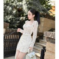 ราคา มินิเดรสผ้าลูกไม้ เรียบหรูไฮโซ ดีเทลงานเนียบมากทรงสวย ใส่ได้หลายโอกาส สวยตะโกนไปเลยจ้าาา (21612940625)