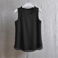ราคา ↂ Woherb 21 Colors Solid Ruffle Chiffon Blouse Women 2023 Summer Fashion Vest Blusas Casual Loose Sleeveless Ladies Tops Shirt (16083412825)