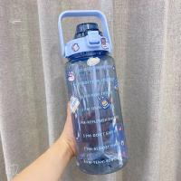 ราคา ขวดน้ำกันลืมดื่มน้ำ ขวดน้ำ2ลิตร มีหลอดในตัว Sports Bottle กระบอกน้ำดื่ม บอกระดับน้ำ ขวดน้ำทรงสปอร์ต สีใส 2 ลิตร แบบมีหลอด กระบอกน้ำ บอกเวลา ตัวหลอดแบบ Pop Up มีด้ามจับ พกพาสะดวก (10701520637)