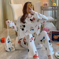 ราคา แขนยาว Sleepwear ผู้หญิงบวกขนาด Sleepwear ผู้หญิงเกาหลีรุ่น Outwear ผู้หญิงชุดนอนชุดบ้าน (20458509857)