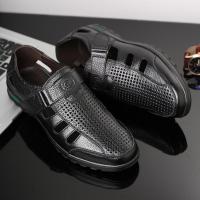 ราคา one sunnyes รองเท้าหนังผู้ชาย รองเท้าทำงานลำลอง รองเท้าหนังระบายอากาศกลวง Crocs รองเท้านิ้วเท้านอก รองเท้าทำงานพื้นนุ่มแบน รองเท้าธุรกิจสีดำ (21642455274)