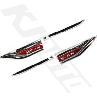 ราคา Honda Civic Stainless Steel Car Door Fender 3D Metal Side Logo Stickers Left And Right Creative Decorative Metal Stickers For Civic G8 G9 G10 G11 FD FC FK Type R S (21051461522)
