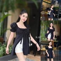 ราคา มินิเดรสสาวอวบ อก38 ใส่ได้ เสื้อตัวยาวแขนตุ๊กตา มินิเดรสแต่งลูกไม้ลายดอก (21785922990)