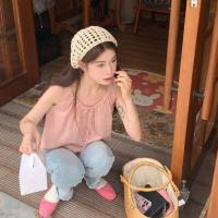 ราคา ꕥCatalog Fashionꕥ เสื้อกล้ามผ้าฝ้ายบางเบา คอกลมรูดผูกโบว์ ผ้าพิมพ์ลายนูน สวยหวานน่ารัก ฟรีไซส์ (21720328466)