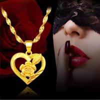 ราคา สร้อยคอทองพร้อมจี้สร้อยคอระย้าชุบ ยาว 18 นิ้ว24K GOLD NECKLACE พ้นทราย เกลี้ยง มงคล เคลือบทอง ขัดเงา ชิคๆ ไมครอน อสไตล์เกาหลีสําหรับผู้หญิงสร้อยคอโซ่ จี้ดอกกุหลาบ HOME SELCET (21793012532)