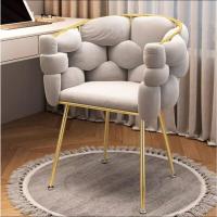 ราคา พร้อมส่ง เก้าอี้ เก้าอี้ทำเล็บ โต๊ะเครื่องแป้ง ก้าอี้โซฟา เก้าอี้แต่งหน้า ดีไซน์สวย ขาเหล็กสีทอง 53 45 74CM (21802540457)