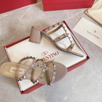 ราคา Valentino รองเท้าแตะส้นหนาและรองเท้าแตะผู้หญิง ส้นสูง 6 ซม 0807 (21022357147)