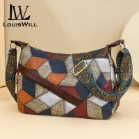 ราคา LouisWill กระเป๋ากระเป๋าเอกสารสะพายข้างสำหรับผู้หญิงกระเป๋ากระเป๋ากระเป๋าสะพายบ่าสไตล์โบฮีเมียนดีไซน์แบบประกบกันมีหลายกระเป๋าขนาดใหญ่พิมพ์ลายย้อนยุคสายรัดพาดไหล่ปรับได้มีซิปด้านใน (21894618250)