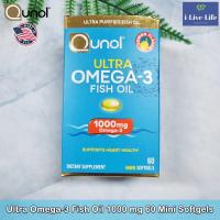 ราคา คิวนอล โอเมก้า3 น้ำมันปลา รสมะนาว Ultra Omega 3 Fish Oil Lemon flavor 1000 mg 60 or 180 Mini Softgels Qunol (20998345038)