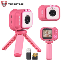 ราคา MOTOSPEED ขนาดเล็กสำหรับกล้องดิจิทัลสำหรับเด็ก1080P กล้องวีดีโอสำหรับเด็ก48MP 2 4นิ้ว IPS เลนส์คู่แบตเตอรี่ในตัวพร้อมการ์ดความจำ32GB และของขวัญวันเกิดคริสต์มาสเครื่องอ่านการ์ดและขาตั้งกล้องแบบสามขาสำห