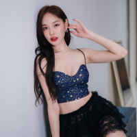 ราคา Lism S 055 เสื้อครอปยีนส์สายเดี่ยวสุดแซ่บ (21895025014)