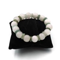 ราคา JADE หยกพม่าแท้ โทนสีขาว คั่นด้วยหยกเขียว ขนาด 12 มม by siamonlineshop (784528460)
