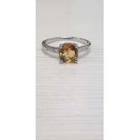 ราคา แหวนพลอยแท้ CITRINE เงินแท้ 925 เคลือบทองคำขาว (1805616558)