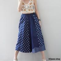 ราคา กางเกงผ้ายีนส์ยืด ทรงกระโปรงกางเกง ขาบานใหญ่ 5 ส่วน ใช้ผ้า2 สีแต่งสลับสี มียางยืดรอบเอว มีกระเป๋าหน้า ทรงสวยเนื้อดี ฟรีไซซ์ (21733318350)