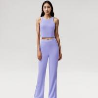 ราคา Branché ชุดเสื้อกล้ามและกางเกงเสื้อกล้ามแบบพื้นฐานใส่สบายคอกลมสีม่วงกางเกงขาตรงแฟชั่นลำลองแนวสปอร์ต 24040109101 (21729970289)