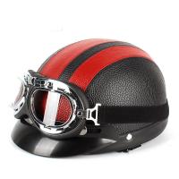 ราคา HANGDIAN จัดส่งฟรี หมวกกันน็อคครึ่งใบสำหรับขี่มอเตอร์ไซค์ Harley ร่มเงาฤดูร้อนหมวกกันน็อคพร้อมแว่นกันลม PU ระบายอากาศได้ดีสำหรับผู้ชายและผู้หญิง (19572355416)