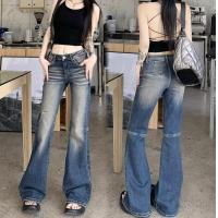 ราคา Mrs huang shop กางเกงยีนส์ขาม้าเอวต่ำ สีเฟดแต่งขาด ผ้ายืดเอวต่ำ มาใหม่พร้อมส่งค่ะ (21775885253)