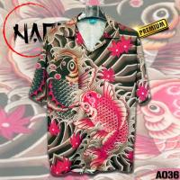 ราคา NAPA Hawaii เสื้อฮาวายลายปลาคาร์ฟ A036 (16394057242)