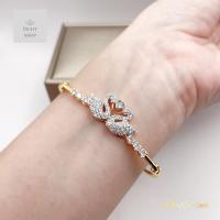 ราคา งานปั๊ม925 กำไลข้อมือเพชรลายหงษ์คู่ซื้อสัตย์มั่นคงเหมาะงานมงคล มีโซ่ปรับระดับสั้นยาวได้ถึง21cm (21523817855)