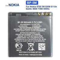 ราคา แบตเตอรี่แท้ bp 5mโทรศัพท์มือถือสำหรับ Nokia BP 5M 5700 5610XM 6110n 6220C 8600 7390 6500s BP 5m ความจุแบตเตอรี่ 900mAh (21764775218)