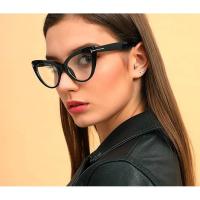 ราคา ทรงแคทอายผู้หญิงแว่นตาเลนส์ใสกรอบสายตาสายตาสั้นขนาดใหญ่แว่นตาแฟชั่น INS (9134916481)