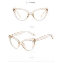 ราคา ทรงแคทอายผู้หญิงแว่นตาเลนส์ใสกรอบสายตาสายตาสั้นขนาดใหญ่แว่นตาแฟชั่น INS (9134916486)