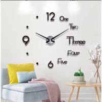 ราคา ไม่เจาะผนัง เรืองแสง นาฬิกาติดผนัง DIY สไตล์โมเดิร์น 3D ขนาดใหญ่ 120 cm (16982414541)