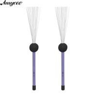 ราคา 1 Pair Drum Brushes Retractable Drum Wire Brushes Portable Metal Wire Drum Brush With Rubber Handles Perfect Gift For Rock Band Country Music Folk Drummers Professional Players (21697835929)