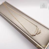 ราคา สร้อยคอพร้อมจี้ใบมะกอกประดับเพชรสร้อยคอปรับสั้นยาวได้17 19นิ้ว (21558283486)