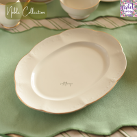 ราคา Violet Flamingo จานชามเซรามิครุ่น Noble Collection งานเกรดพรีเมี่ยม Premium Fine Porcelain สีขาวงาช้างขอบทอง (21618375938)