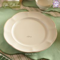 ราคา Violet Flamingo จานชามเซรามิครุ่น Noble Collection งานเกรดพรีเมี่ยม Premium Fine Porcelain สีขาวงาช้างขอบทอง (21618375937)