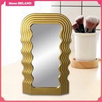 ราคา Moon ISILAND กระจกโต๊ะทำงานตกแต่ง กระจกสำหรับตกแต่ง มีสไตล์ ลายคลื่นกระจกแต่งหน้าแบบไม่สม่ำเสมอกระจกเงาโต๊ะเครื่องแป้งตั้งโต๊ะ (21055883594)