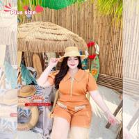 ราคา สาวอวบ เซต2ชิ้น เสื้อ กางเกงแต่งลูกไม้ คิ้วๆแต่งลูกไม้คอปก รุ่นนี้บอกเลยใส่เเล้วพรางหุ่นสุดๆค่าาา (21680423983)