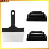 ราคา Litake Blackstone Griddle Cleaning Kit 1 Scraper 2 Cleaning Brushes Stainless Steel Barbecue Cleaning Brush Sets Heavy Duty Metal Scraper (21830494559)