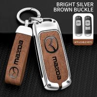 ราคา ปลอกกุญแจโลหะสำหรับรถยนต์มาสด้าใหม่พวงกุญแจเคสกุญแจหนังแท้ Mazda 3 5 6 CX5 CX3 CX8 CX30 RX7 RX8 (20306332571)