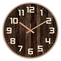 ราคา นาฬิกาแขวนผนัง นาฬิกาลายไม้ คลาสสิค เลขชัด ขนาด12นิ้ว นาฬิกาติดผนัง ทรงกลม เข็มเดินเรียบ เสียงเงียบ ประหยัดถ่าน ใช้ถ่านAAธรรมดา (14067938672)