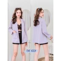 ราคา เสื้อสูทแฟชั่นเกาหลี สูทมีกระเป๋า สูททำงาน Blazer งานป้าย The Rich (1802136221)