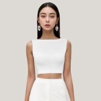 ราคา Closet Crush เสื้อครอปแขนกุด สีขาว (21829119074)